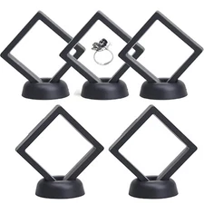 5x 3D Floating Case Box Coin Display Frame Stand Holder For Jewelry Specimens