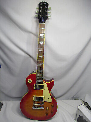 2002 Epiphone Les Paul Cherry Sunburst Electric Guitar Made 2002 Epiphone Les Paul Cherry Sunburst Electric Guitar Made