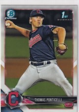 2018 BOWMAN CHROME 1ST RC THOMAS PONTICELLI CLEVELAND INDIANS FIRST ROOKIE Z445