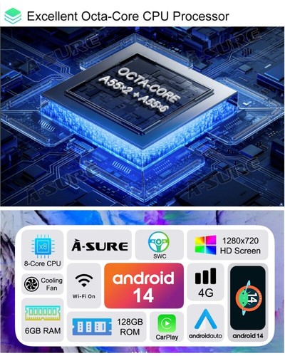 8 Core 6+128GB Car Radio for Subaru Outback 2010-2014 Stereo CarPlay WIFI+4G LTE - Bild 3 von 13
