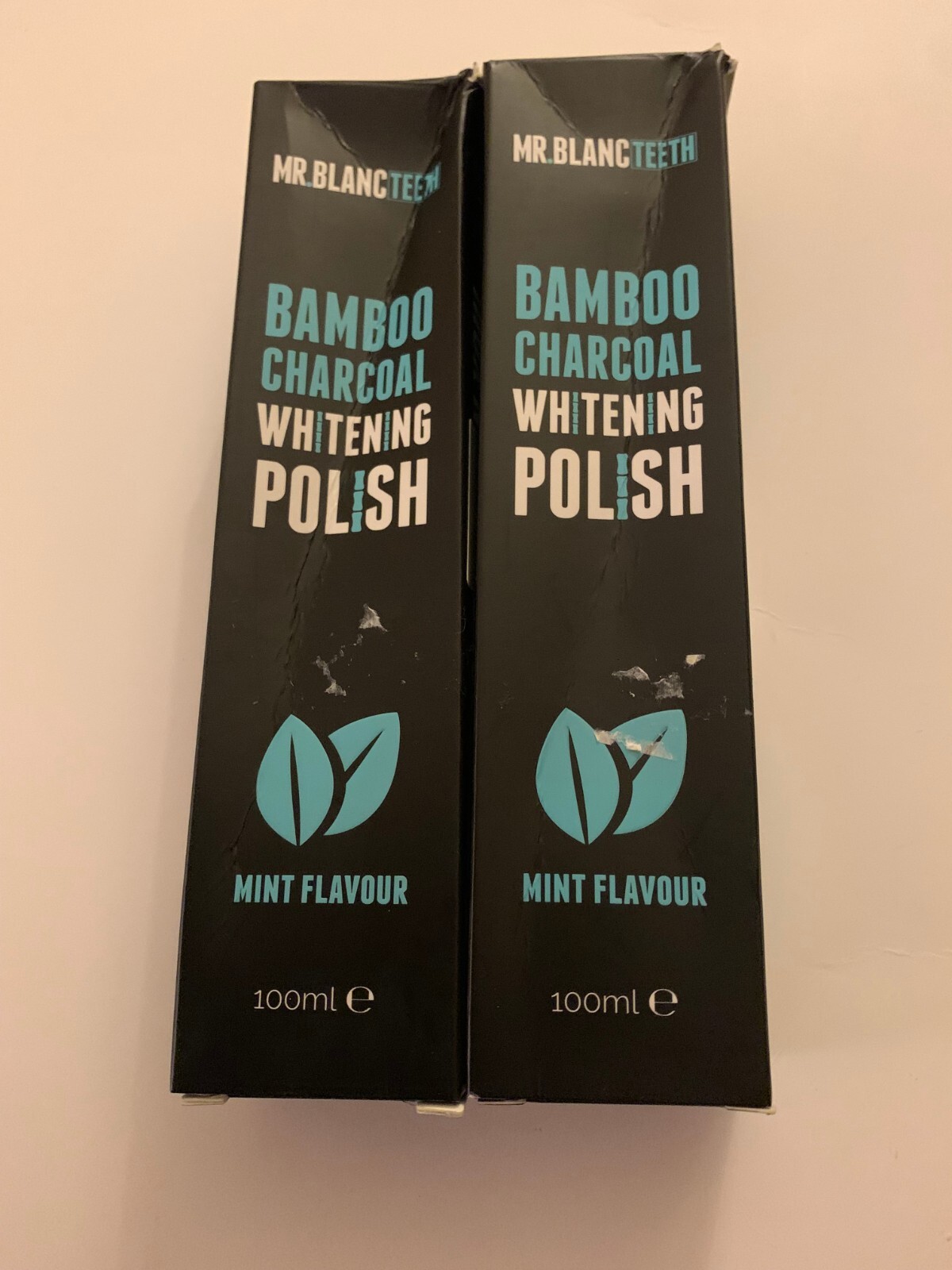 2x Mr Blanc Teeth Bamboo Charcoal Natural Whitening Polish Toothpaste 100ml BNIB