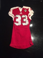 Game Worn Used Miami Red Hawks Football Jersey Adidas Size L #33