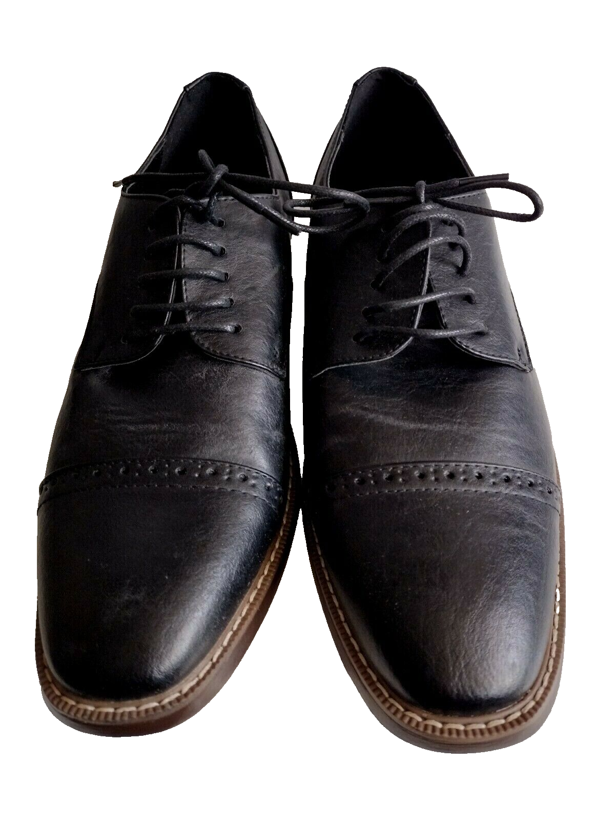 SAOLA Scarpe formali Oxford NUOVE STEVE MADDEN taglia 10 nere marroni stringate punta ad ala