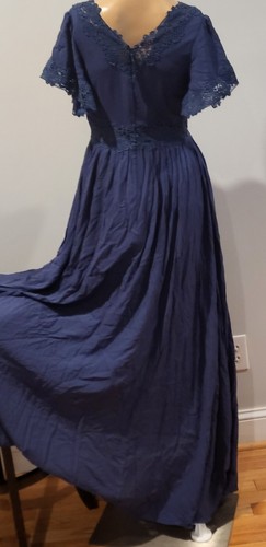 Azazie Blue Embroidered Fit & Flair Maxi Bridesmaid/Special Occasion Dress - Picture 5 of 13