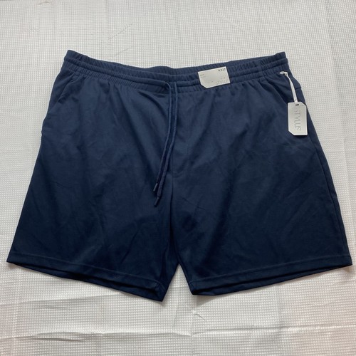 Stylus Shorts For Men 4XLT Big And Tall Blue Elastic Waist Stretch Sweat Shorts