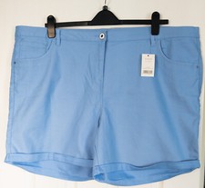 BONMARCHE SIZE 24 LIGHT BLUE JEANS STYLE STRETCH SHORTS - PLUS SIZE SHORTS BNWT