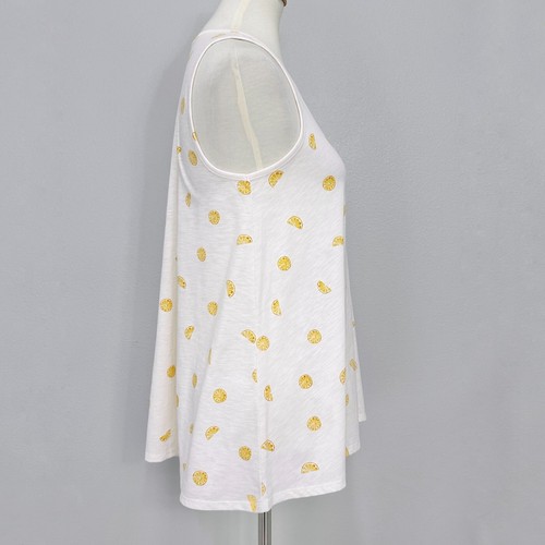 Sonoma Goods For Life Cream Lemon Print Flowy Tank Top Women's Size Medium M - Picture 8 of 16