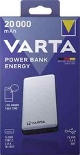Varta Powerbank Energy 20000 mAh +Ladekabel Schwarz Weiss 74 Wh Kapazität