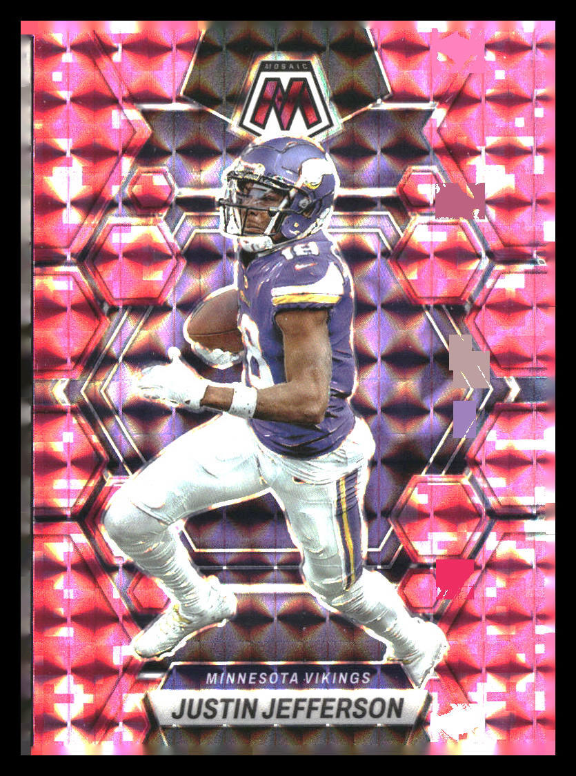 2023 Panini Mosaic #152 Justin Jefferson Camo Pink Mosaic Minnesota Vikings