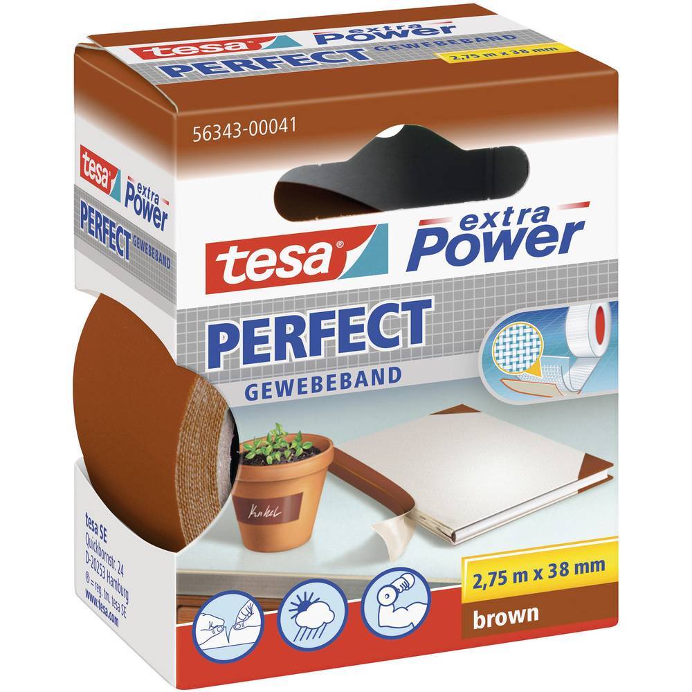 tesa PERFECT 56343-00041-03 Nastro in tessuto tesa® extra Power Marrone (L x L)