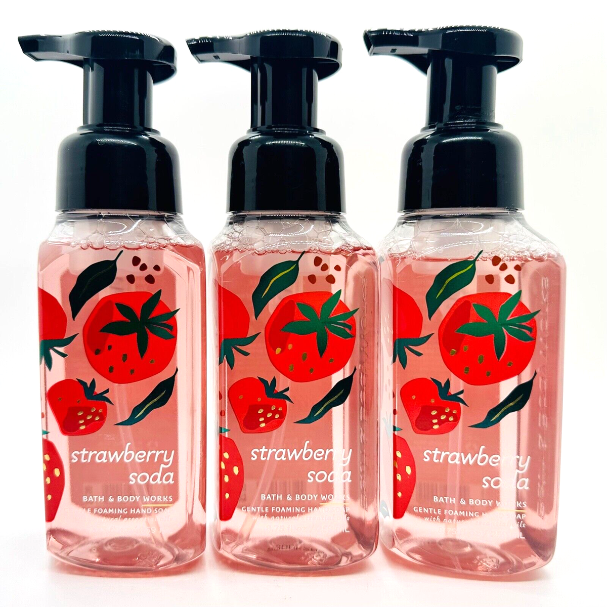 3-Pack Bath & Body Works STRAWBERRY SODA Gentle Foaming Hand
