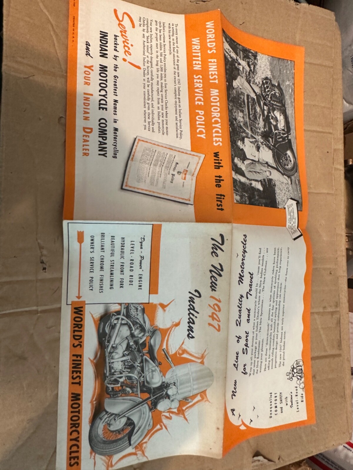 Indian Motorcycle 1947 Owners Sales brochure vintage parts chief eBay