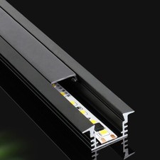 10pcs Black 1M Aluminum Channel Holder W Shape  Cover  End Cap for LED Strip