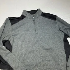 Cutter & Buck Half Zip Pullover Athletic Gray Black XL