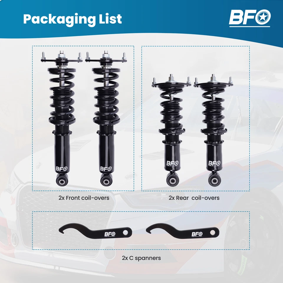 Kit de amortiguadores de suspensión BFO Street Coilover para Mazda Miata MX5 NA NB 90-05 Foto 2 de 4