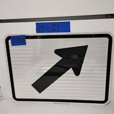Authentic Traffic Road Street Sign 45 Degree Arrow Right 21" X 15" 12-223