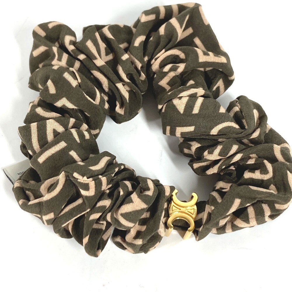 【CELINE】TRIOMPHE SCRUNCHIE●461DK2SIB15IA CELINE Triomphe logo hair accessories hair rubber Scrunchie