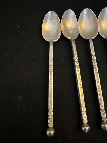 Rare Tuareg Or Nigeran Silver Spoons 167gr. Ornate ball handle stamp work. - Picture 2 of 12