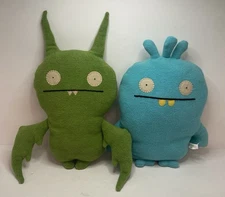 2007 Ugly Doll(s) Poe (HTF) & Babo’s Bird - Plush 12”- 14” Pretty Ugly LLC👀pics