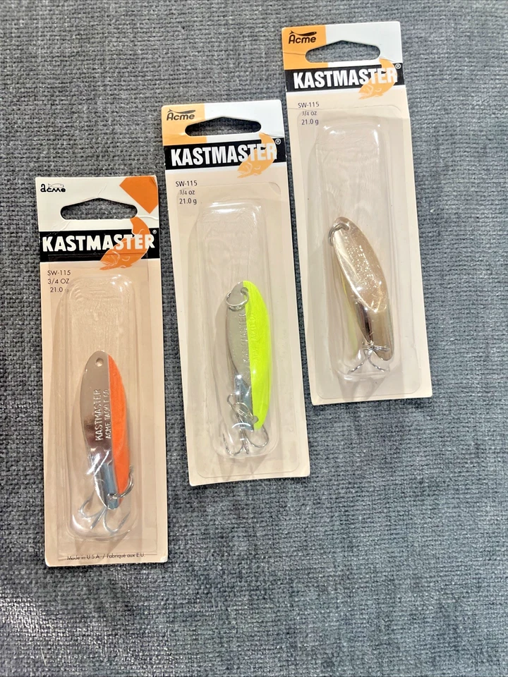 批量 3 件 全新 Acme Kastmaster SW115 3/4 盎司 鱼饵 盐或新鲜 (R7) — 第 3/4 张图片