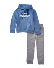 New Balance 2Pc Fleece Hoodie Jogger Set Blue S 4