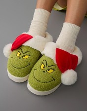 American Eagle Grinch Scuff Christmas Slipper - NWT Women  s size 10