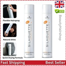 Image of 2x Schwarzkopf Silhouette Flexi Flexible Hold HAIRSPRAY White Tin 750ml