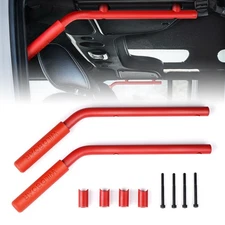 Red Rear Grab Grip Handle Bars Black for 2007-2018 Jeep Wrangler JK 2＆4 Doors