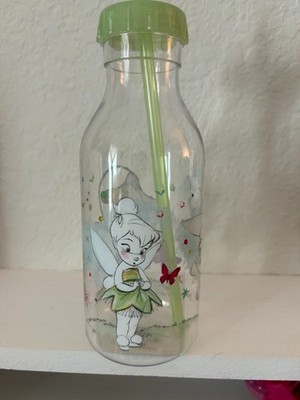 Tinker bell plastic drinking bottle with Straw