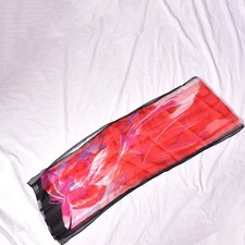 Women's Red Pink Watercolor Sheer Scarf