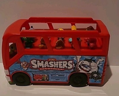 Zuru Smashers Mixed Lot of 40+ Minifigure Mini Figures Sports Vehicles Red Bus