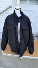 Snap On Quilt Lined Full Zip Embroidered No Hood Jacket Black Canvas Mens 3XL