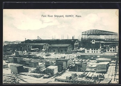 Postcard Quincy, MA, Fore River Shipyard 