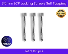 100pcs 3.5mm LCP Locking Screws Self-Tapping Different Length Veterinary 12-30mm