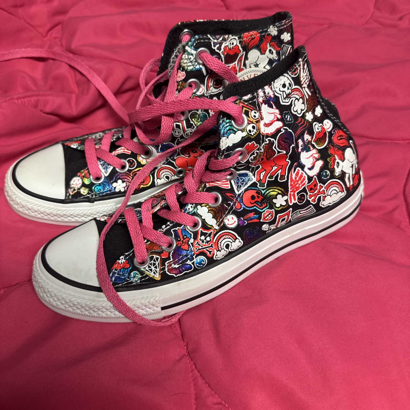 Converse All Star Black Neon My Little Pony Skull 420 Edizione Limitata Donna 7