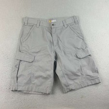 Carhartt Shorts Mens 36 Gray Cotton Canvas Flat Front Relaxed Fit Cargo Pocket