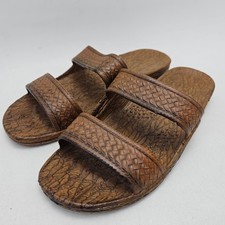 Pali Hawaii Classic Jandal Brown Two Strap Sandals Mens 11.5-12 Women 13