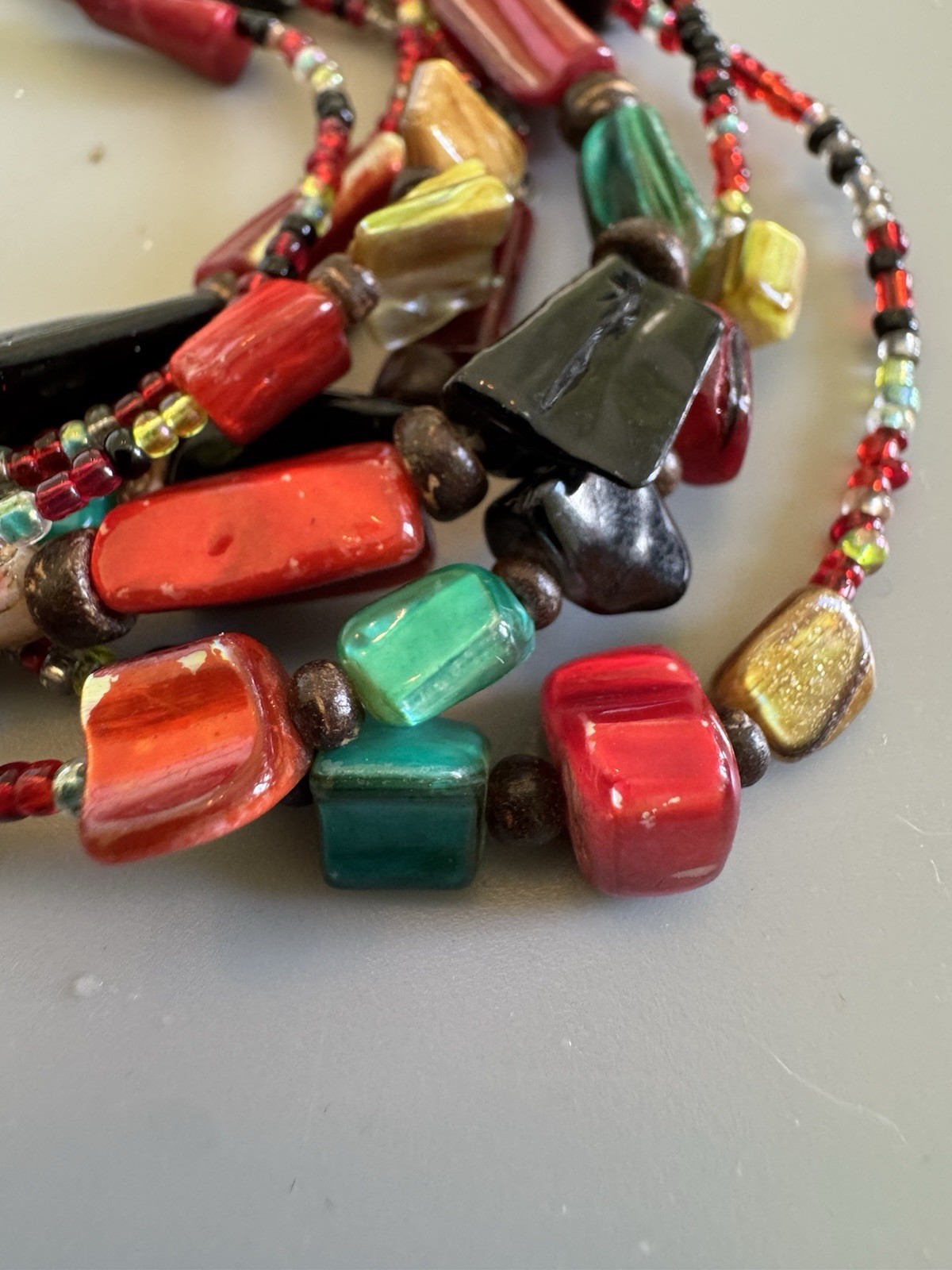 Multistrand Colorful Beaded Statement Necklace Je… - image 8