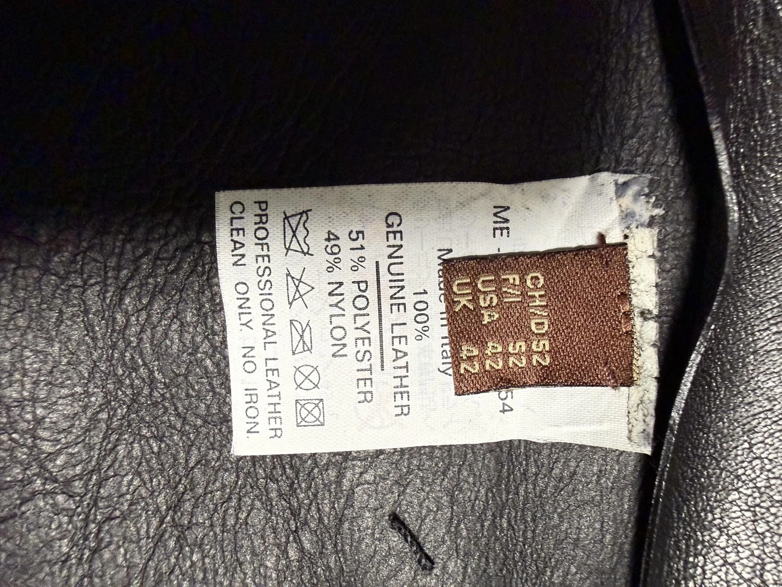Bally Leather Jacket Mens 42 Black Made in Italy Moto Biker Zip Cuffs Lampo - product detail image 8