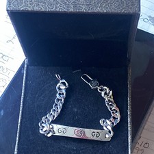 Gucci Bracelet , Ghost I D bracelet 925 Sterling Silver,  20cm .Mint 