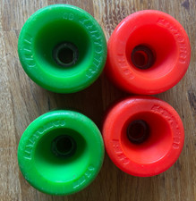 Vintage Kryptonics Skateboard Wheels 2nd Gen 65mm (2 Green / 2 Red)