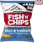 30-Pack Burton's Salt & Vinegar Fish 'N' Chips 40g Bags - Nostalgic Snack Treat