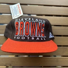 Vintage 90s Cleveland Browns Apex One Pro Line NFL Wool Blend Snapback Hat Cap