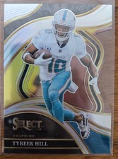 2023 Panini Select - Club Level Tyreek Hill #209 Black & Red Prizm Die-Cut