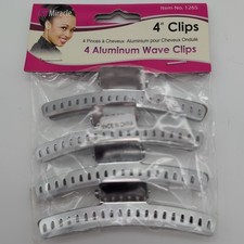 New in Package Set of 4 Miracle Aluminum 4" Hair Wave Clips