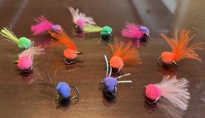 fly fishing flies lot, Eggs, Salt & Fresh Water. Multiple Colors Assortment.