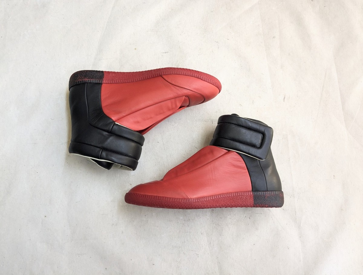 Maison Margiela Future Sneakers Red Black Women 8.5 38.5 Leather