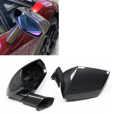 Dry Real Carbon Fiber Side Mirror Cover Cap Add On For Lamborghini Aventador