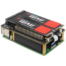 X1004 PCIe to Dual M.2 HAT NVMe 2280 SSD PCIe Peripheral Board for Raspberry ...