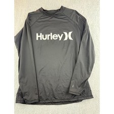 Hurley Long Sleeve Rash Guard Swim Shirt Top Black UPF 50 Size 2X